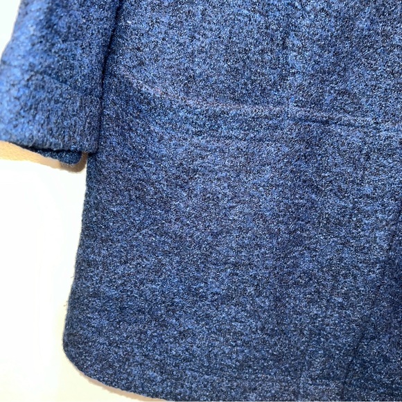 Pure Jill J. Jill Snap Front 3/4 Length Blue Marled Wool Blend Jacket Size XS - Picture 3 of 9